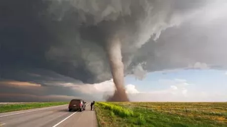 An American man was caught in a tornado and filmed the whole incident, just so he could post it online.