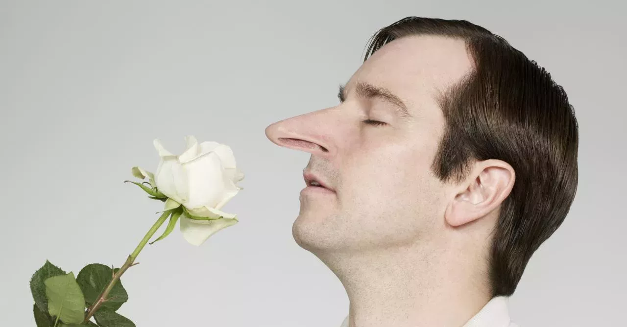 Smelling a rose