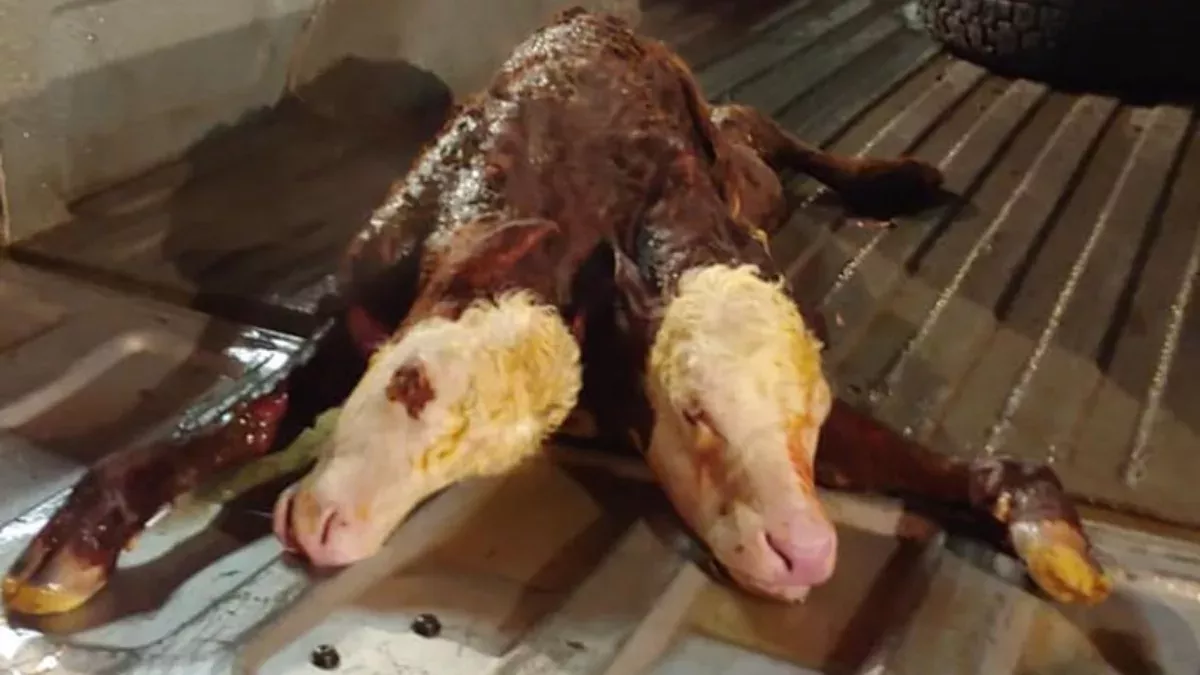 Two headed cow