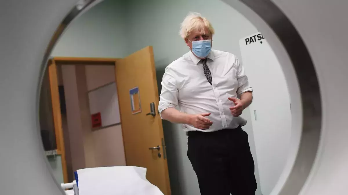 Boris Johnson at the Hexham General Hospital 