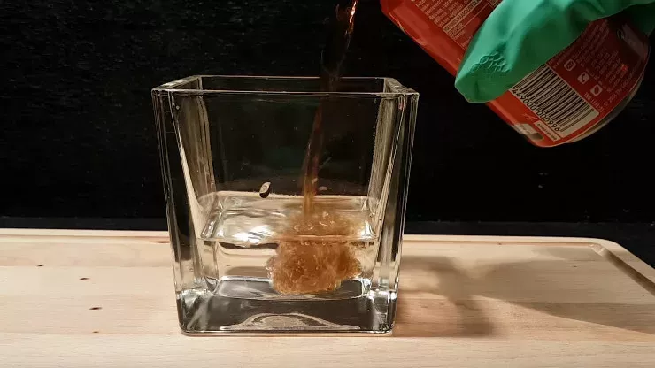 Coca cola reacts with stomach acid