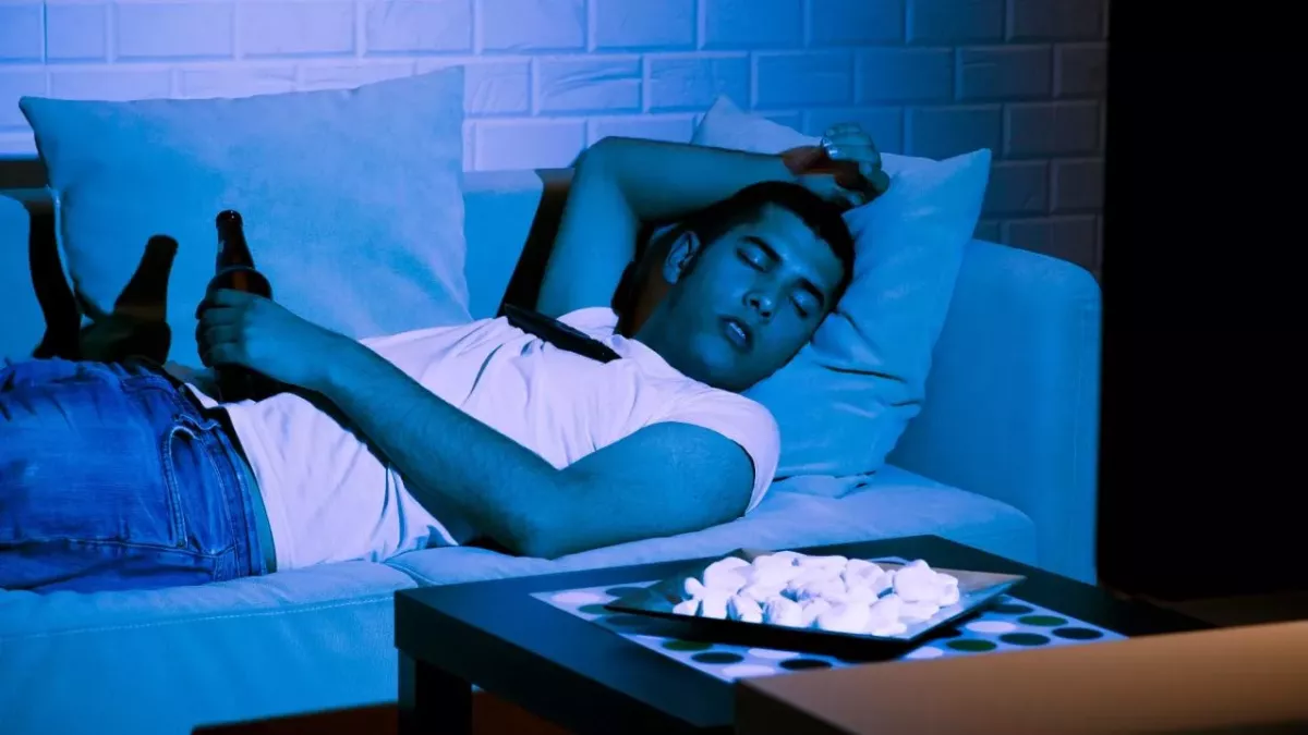 Falling asleep in front of the TV