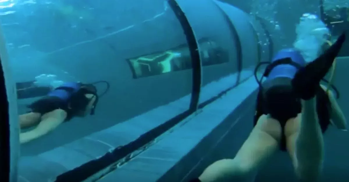 This is what free diving in the world's deepest pool is like