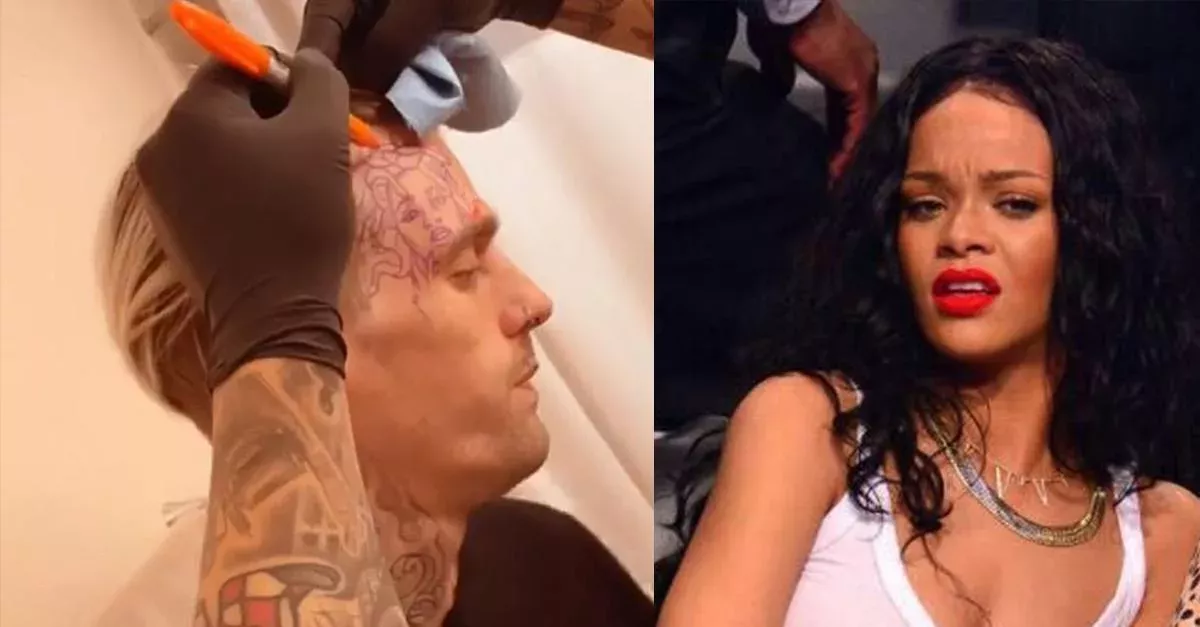  Aaron Carter Just Got A Tattoo Of Rihanna On His Face