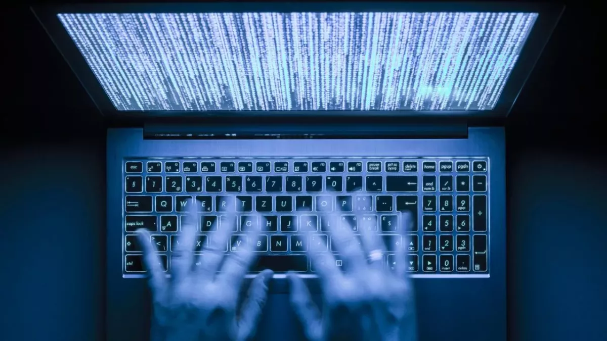 Hacker and his laptop