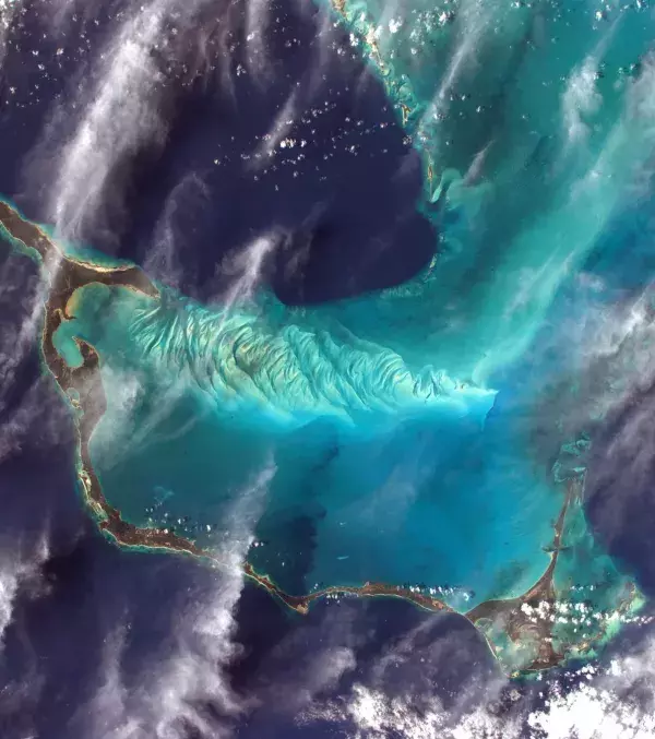 The bright blue Bahamas