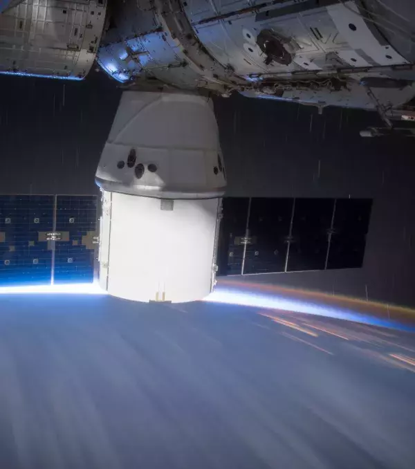 Long Exposure Photo of the Dragon Supply Vessel
