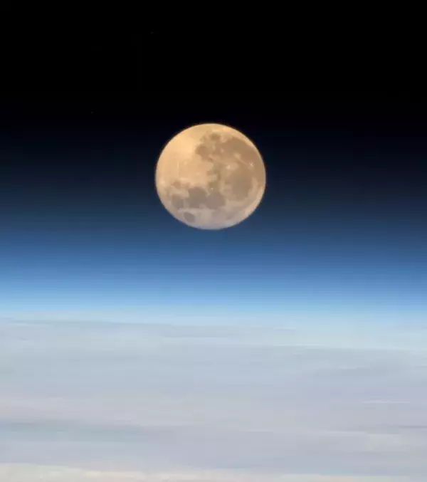 A super moon overlooking the Earth