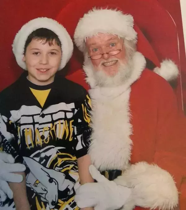 This Santa Claus is a little too tense