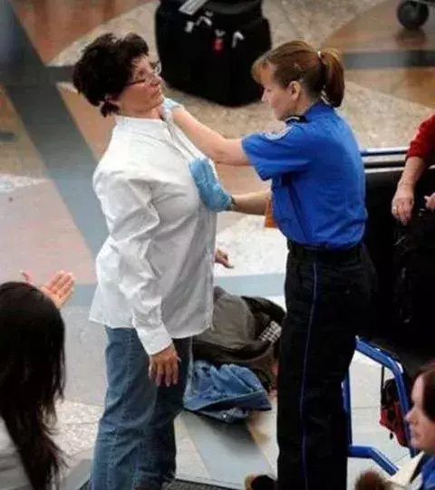 Some people understand the body search process, while others seem to look utterly uncomfortable with it