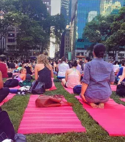 Take a yoga class from May to September in Bryant Park